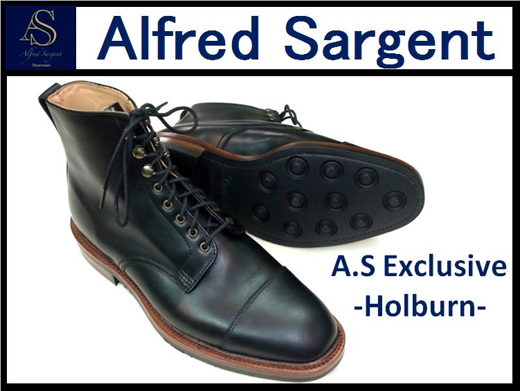 【ALFRED SARGENT/アルフレッドサージェント】<br>HOLBURN<br>BLACK WAXY CAP BOOT